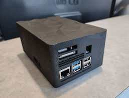 next Cognitum Appliance back-panel detail showing Ethernet RJ45, two USB-A 3.0 ports, microSD slot, and power input.
